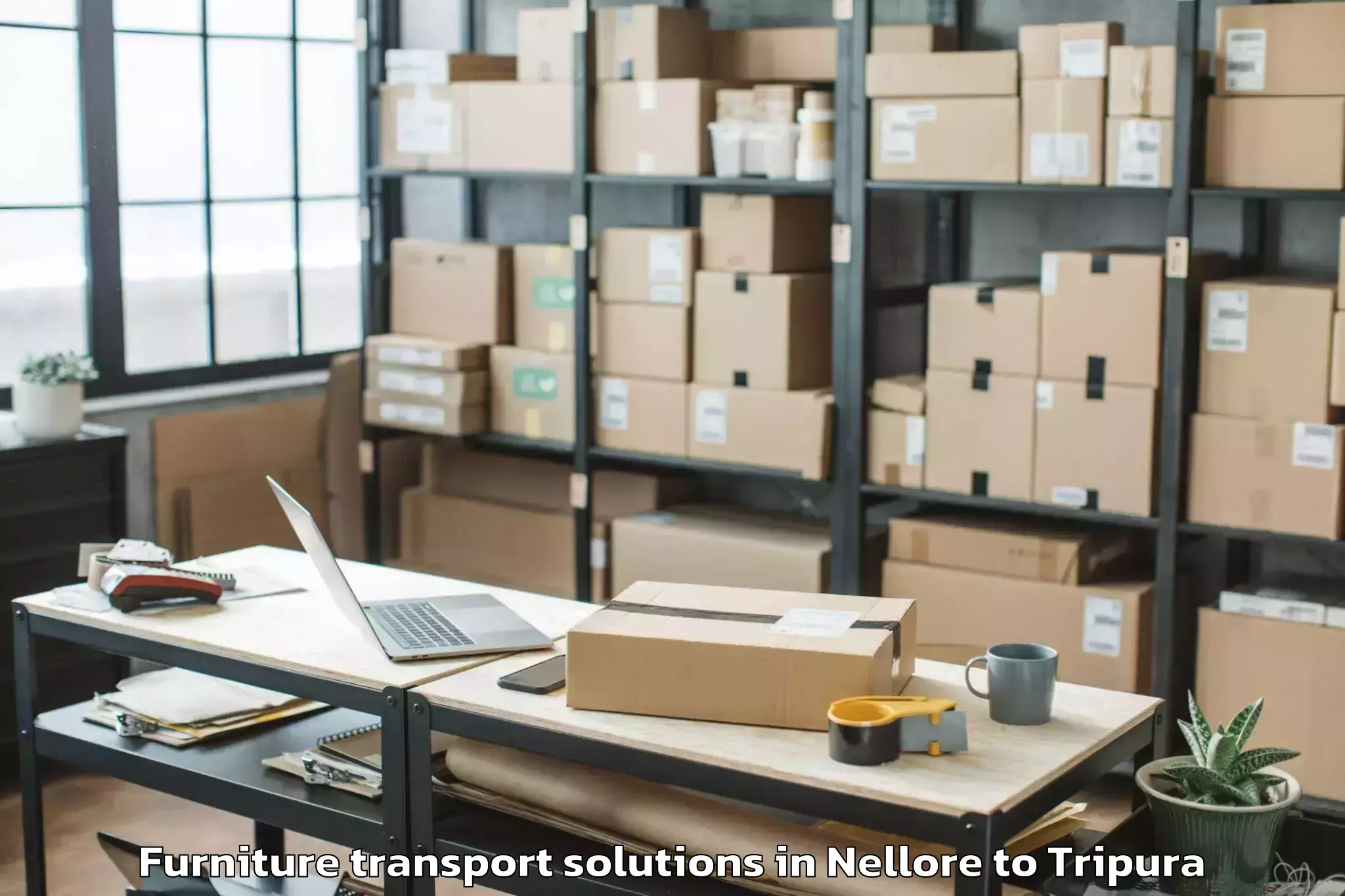 Top Nellore to Jirania Furniture Transport Solutions Available